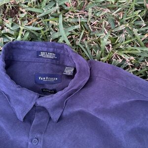 Van Heusen Men's Micro Suede XL Blue Shirt